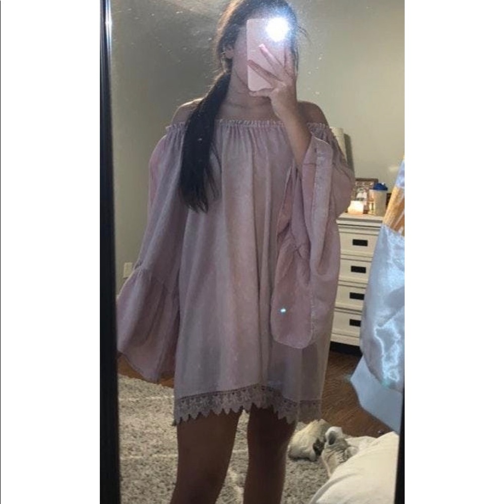 Altar’d State Pink Strapless Flowy Dress